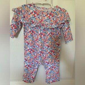Janie & Jack Floral Print One Piece Romper, Long Sleeves, size 3-6 months